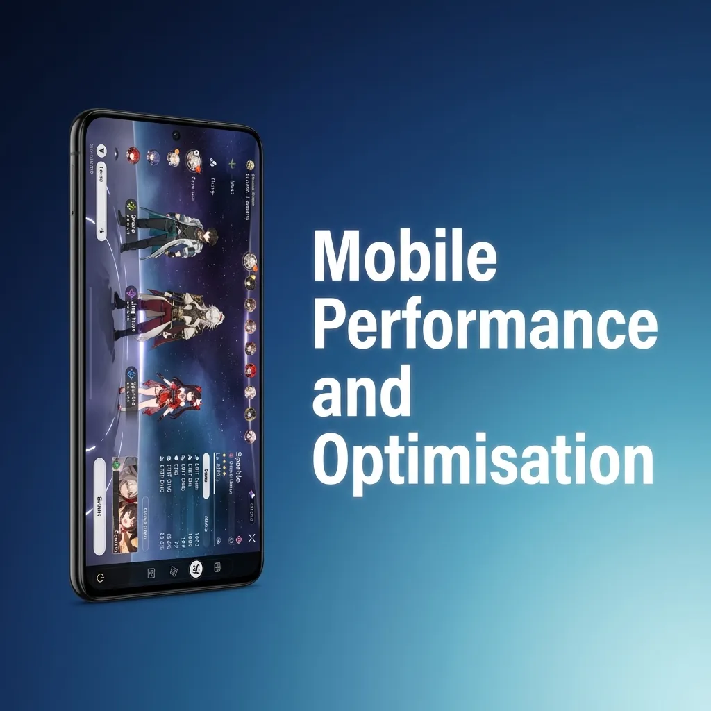 HTML5 mobile gaming interface showing responsive design on smartphone with touch controls and optimized performance features